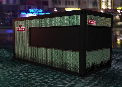 Concept sketch: green container - turf, football, Kiezkicker